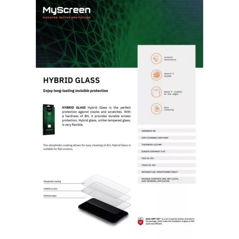 Hybrydowe szkło hartowane ochronne na ekran MyScreen do Samsung Galaxy A35 M8101HG o twardości 9H