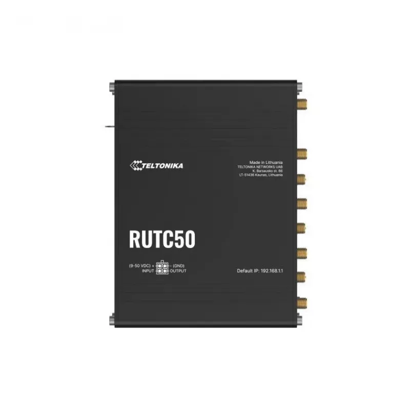 Router bezprzewodowy Teltonika RUTC50, Gigabit Ethernet, Dual-band (2,4 GHz / 5 GHz), 5G, Czarny