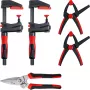 Zestaw zacisków Bessey DIY-SET1-A 5-częściowy, w tym 4 zaciski i nożyce do blachy