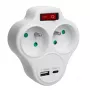 Elektryczna podwójna rozdzielacz gniazda MACLEAN MCE336E z 2 portami USB, typ E