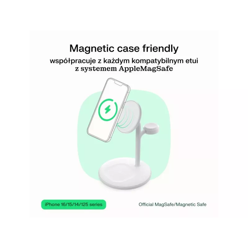 Ładowarka Green Cell MSST-GC-3IN1-B do urządzeń mobilnych, słuchawek, zestawu słuchawkowego, smartfona, smartwatcha, czarna, ładowanie bezprzewodowe, automatyczne