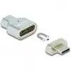 DeLOCK - Adapter Thunderbolt / USB-C - USB-C (M) magnetyczny na USB-C (W) - USB 3,2 Gen 2 / Thunderbolt 3 4,5 A - Obsługa 8K - Srebrny (66433)