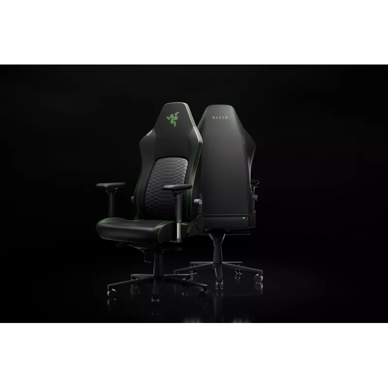 Razer Ergonomic fotel gamingowy with Breathable Comfort | Iskur V2 NewGen | Czarny/Green