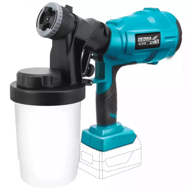 Dedra DED7057 cordless paint spray gun 18V, 900 ml
