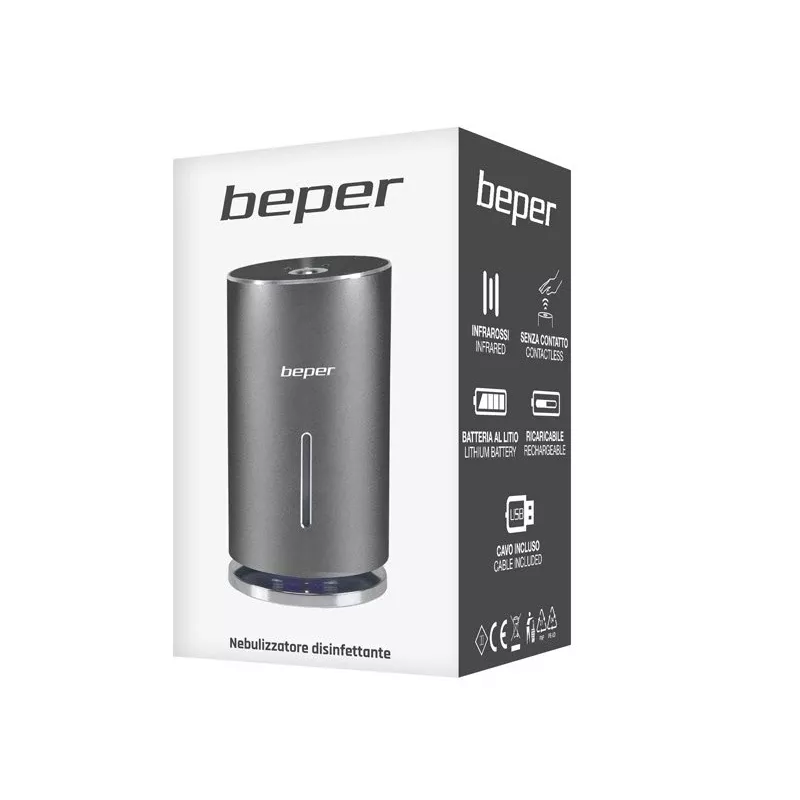 Beper P201UTP010 Automatyczny rozpylacz do dezynfekcji rąk, czujnik podczerwieni, 135 ml, akumulatorowy