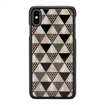 Etui na smartfona iKins do iPhone XS Max — czarne, wzór piramidy, ochronna twarda obudowa