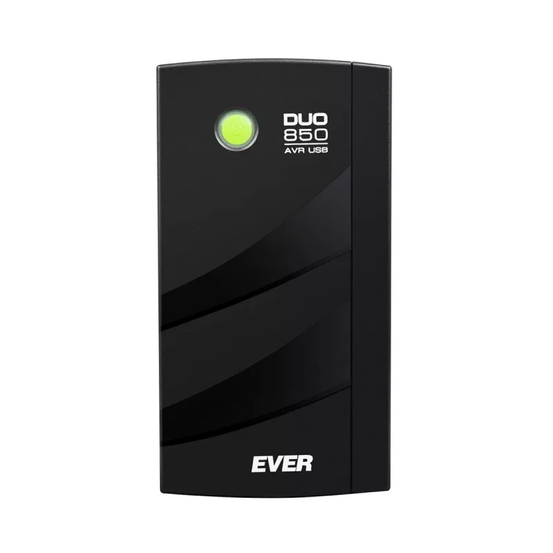 EVER DUO 850 AVR USB - UPS - AC 230 V - 550 W - 850 VA - jednofazowy - 2 x Bleisure 5 Ah - USB - Gniazda wyjściowe: 6