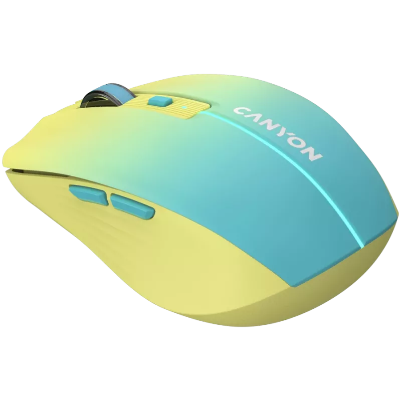 CANYON mysz MW-44 Wireless Charge żółty niebieski