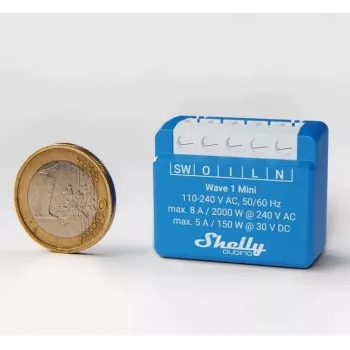 Shelly Qubino Wave 1 Mini LR Inteligentny przełącznik Z-Wave niebieski