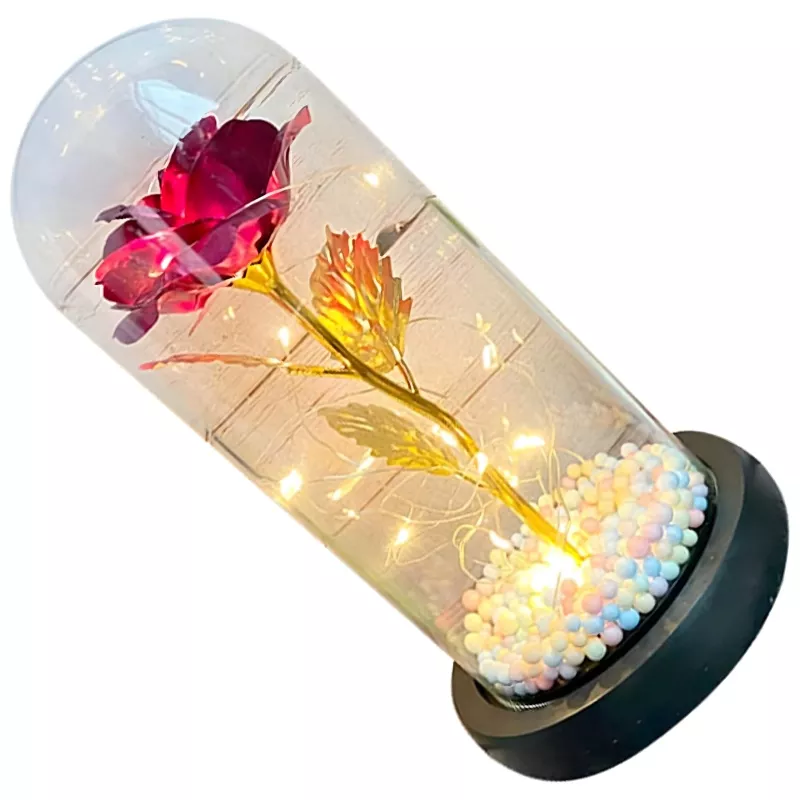 Wieczna Róża w Szkle Extralink Home, Czerwone Podświetlenie LED