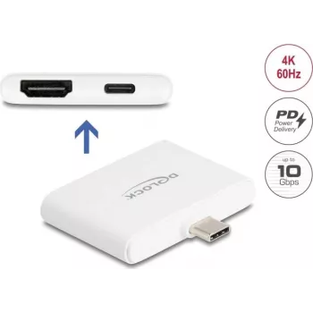 Adapter DELOCK USB Type-C na HDMI 4K 60 Hz z transmisją danych i PD 94 W (Model 61087)