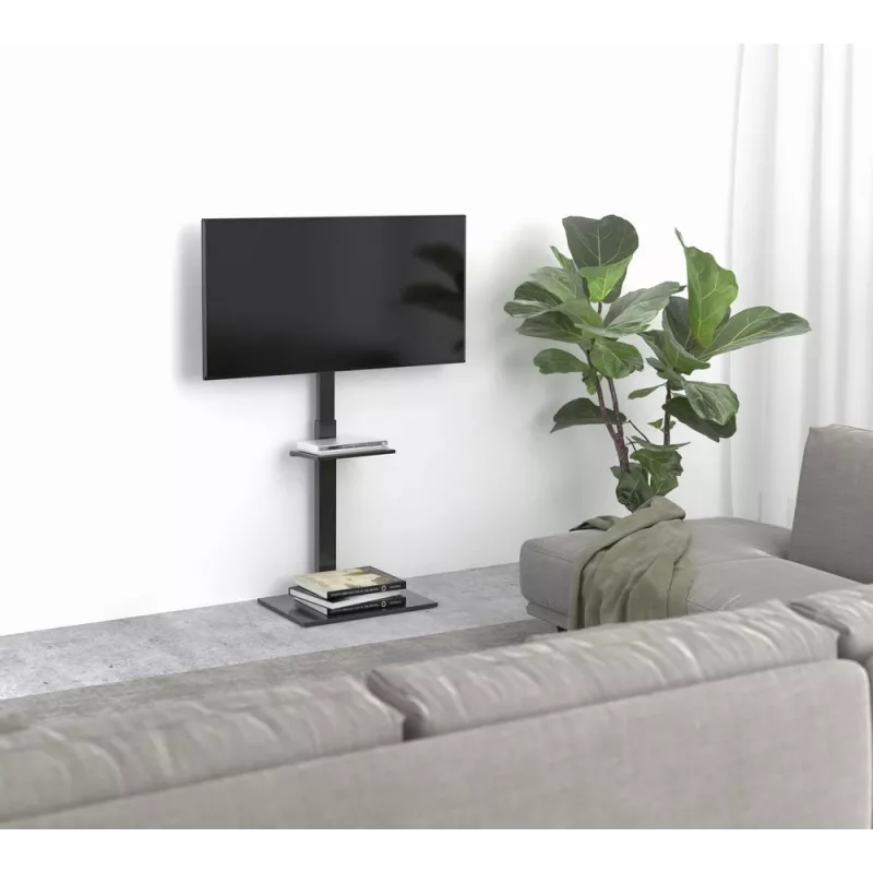 Stojak podłogowy pod telewizor GEMBIRD TVS-55T-02 dla telewizorów 32–55 cali, stal, wysokość 600 mm, VESA 100x100–400x400, maks. obciążenie 35 kg
