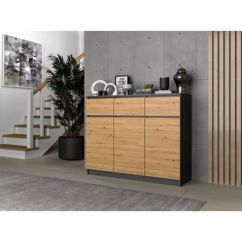 3D3S komoda 120x40x97 cm, antracyt/artisan