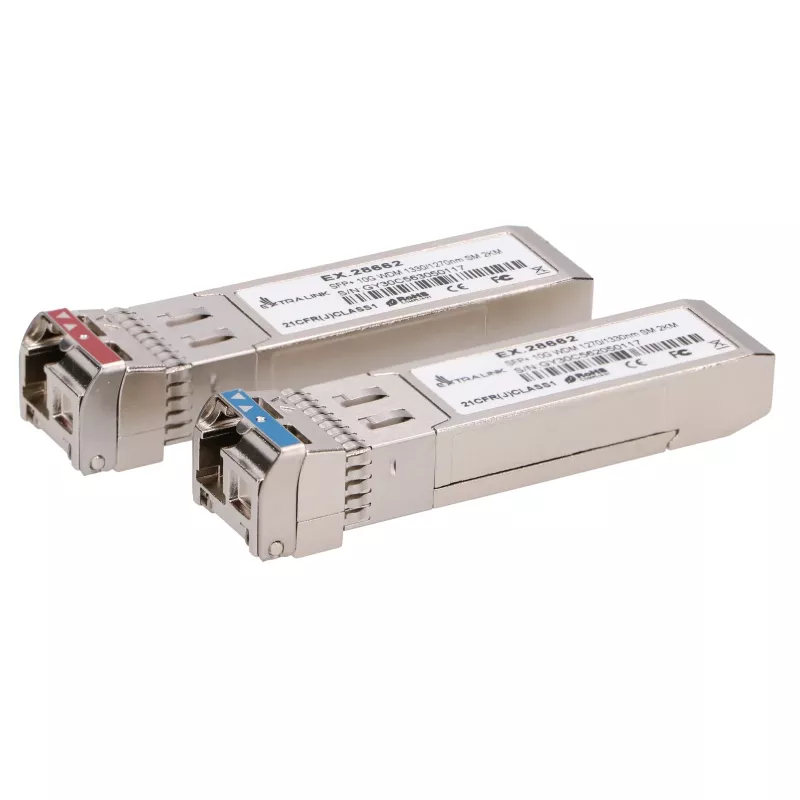 Extralink SFP+ 10G | Moduł SFP+ WDM | 10Gbps 1270/1330nm, jednomodowy, 2km, para