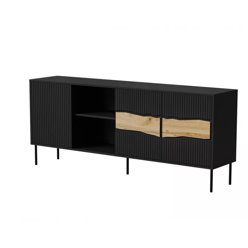 Cama INSERTO 3D1W komoda 190x40x80 czarny + LED