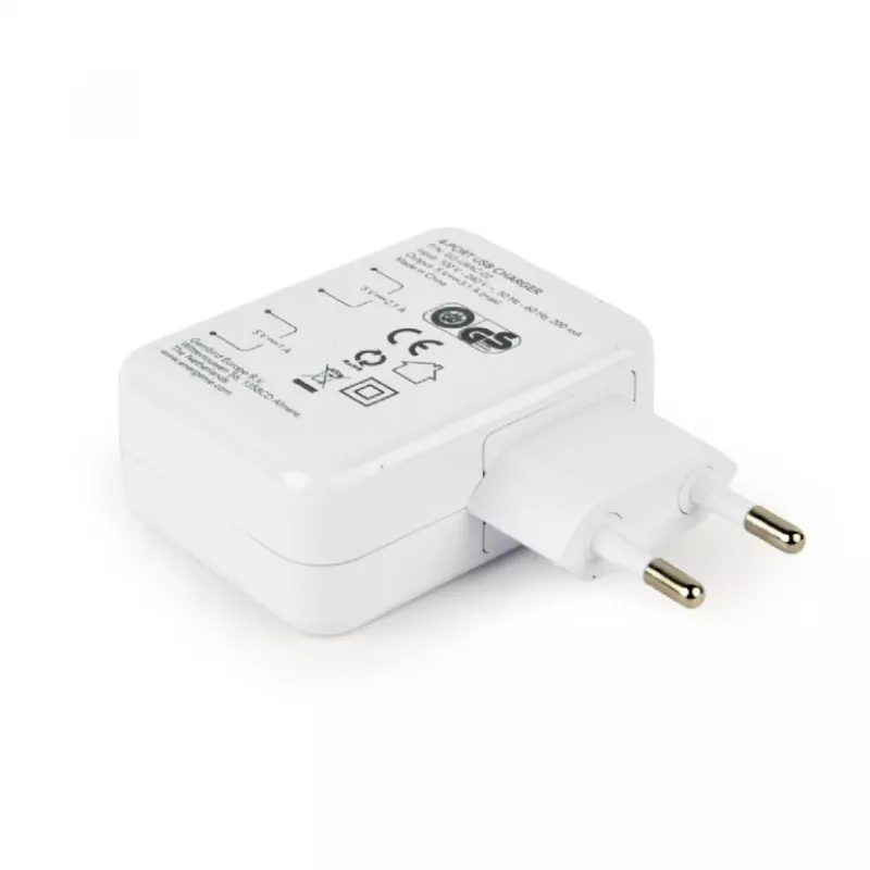 Ładowarka USB uniwersalna biała/4 porty EG-U4AC-02 Gembird