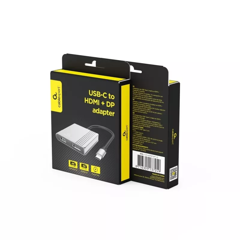 ADAPTER I/O USB-C DO HDMI/DP/A-CM-HDMIFDPF-01 GEMBIRD
