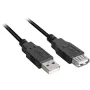 USB 2.0 Przedłużacz, wtyk USB-A > gniazdo USB-A czarny, 1,0 metra, podwójnie ekranowany