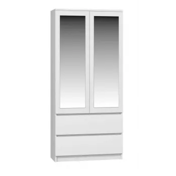 Topeshop SS-90 BIEL LUSTRO bedroom wardrobe/closet 5 shelves 2 drzwi(s) biały