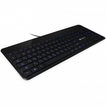 Przewodowa klawiatura cienki CANYON HKB-5 z układem EN/RU i podświetleniem LED, czarna