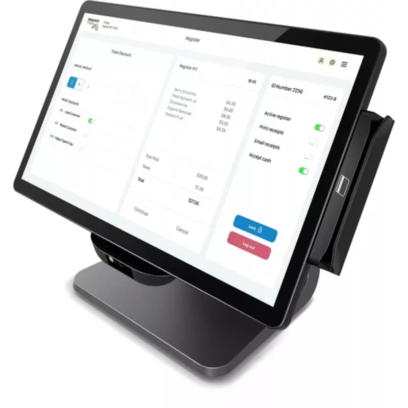 Elo E-Series 3, 8GB RAM, 128GB SSD, WiFi, 39,6cm (15,6''), Full HD, USB, USB-C, RS232, BT, Ethernet, Intel Celeron, SSD, Kit (RS232), czarny System POS, Przekątna wyświetlacza: 39,6