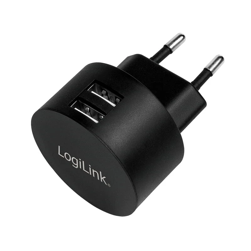 Adapter do gniazdka USB LogiLink PA0218 2 porty USB do szybkiego ładowania 10,5 W