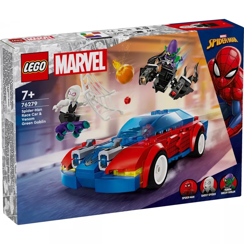 Lego Marvel 76279 Samochód wyścigowy Spider-Mana i Venom Green Goblin – zestaw do budowania