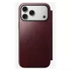 Etui na telefon Nomad Modern Leather Folio do iPhone 17 Pro Max — skóra, TPU, PC, aluminium, burgund, 16 cm (6,3 cala)