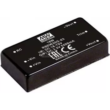 zasilacz Mean Well RSDW20G-15 20 W, wejście 18–75 V, wyjście 15 V, RoHS