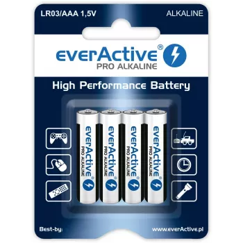 Baterie alkaliczne AAA / LR03 everActive Pro - 4 sztuki (blister)