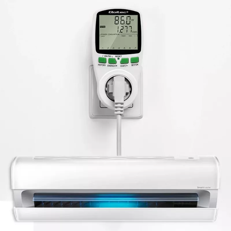 Miernik mocy QOLTEC PM0627 3680W z historią — QOLTEC PM0627 3680W