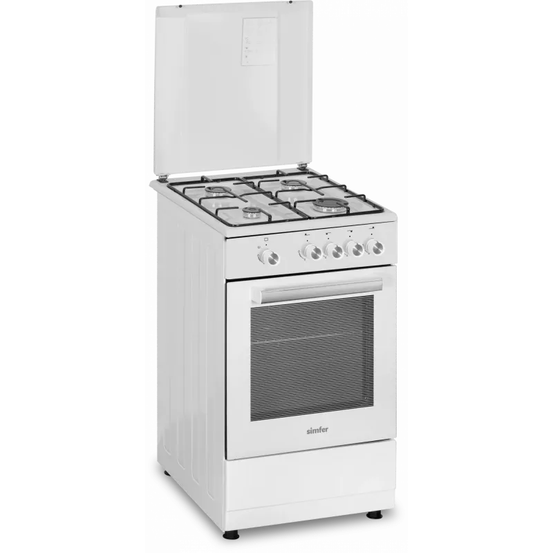 Kuchenka gazowa SIMFER 4401SGRBB.1 z płytą gazową i piekarnikiem gazowym, szerokość 50 cm, głębokość 55 cm, klasa energetyczna A+