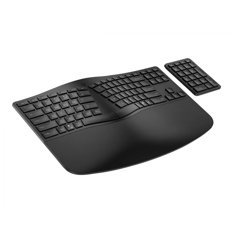 Klawiatura bezprzewodowa ergonomiczna HP 960, pełnowymiarowa (100%), bezprzewodowa, RF + Bluetooth, membranowa, czarna
