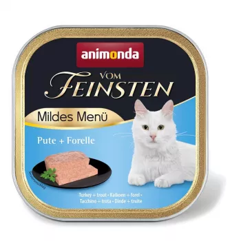 Mokra karma dla kota Animonda Vom Feinsten Indyk i Pstrąg Mild Menu 100 g — bezzbożowa, 81% wilgotności, 11,2% białka