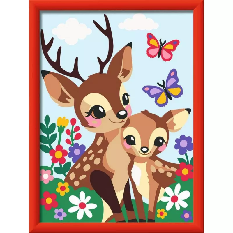 Zestaw do malowania po numerkach Ravensburger CreArt Happy Deer — płótno z numerami do malowania