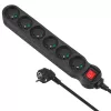 Listwa zasilająca MACLEAN MCE225 — kabel 1,5 m, 6 gniazd AC typu F, wewnętrzna, czarna