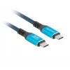Kabel USB-C M/M USB4 1,5M 240W 60Hz Czarno-Niebieski