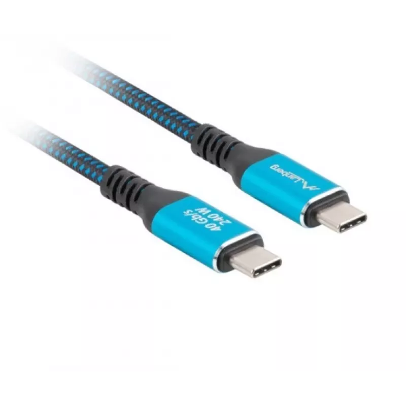 Kabel USB-C M/M USB4 1,5M 240W 60Hz Czarno-Niebieski