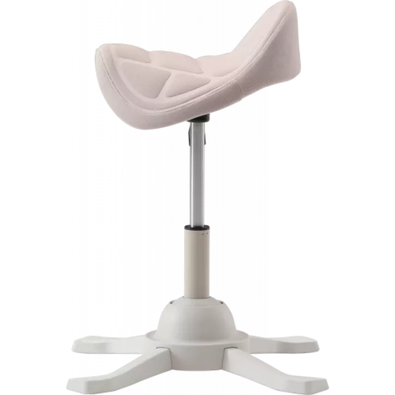 Stołek balansowy ergonomiczny Up Up Toronto biały, tkanina Ivory, dłuższy podnośnik gazowy