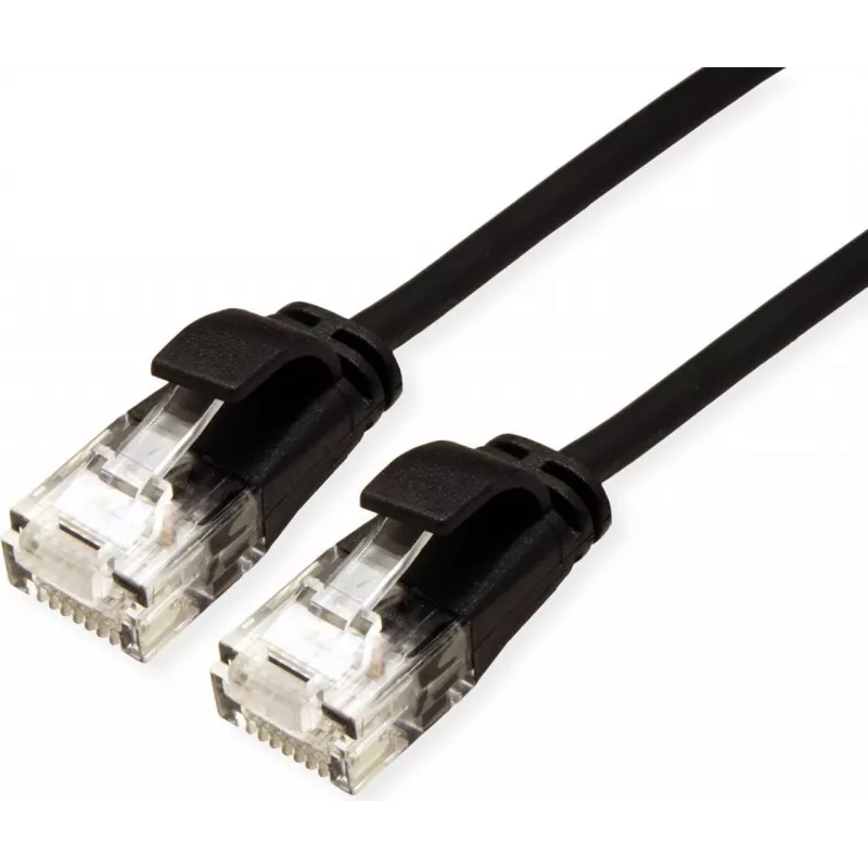 ROLINE GREEN UTP kabel krosowy Cat.6A (klasa EA), LSOH, cienki, czarny, 0,3 m (21.44.3951)