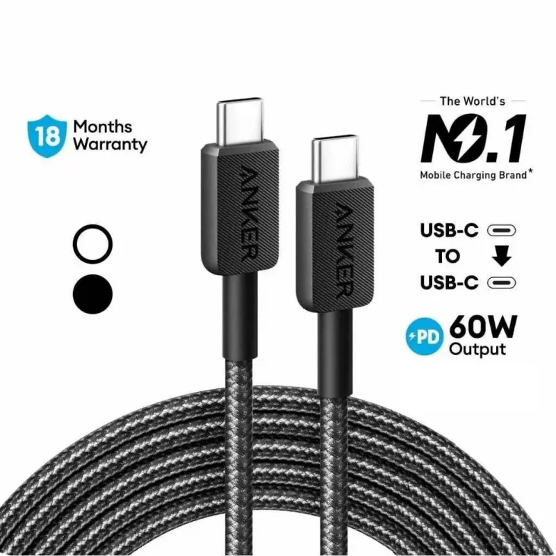 Kabel USB Anker 322 1,8 m USB C Szybkie ładowanie Transfer danych