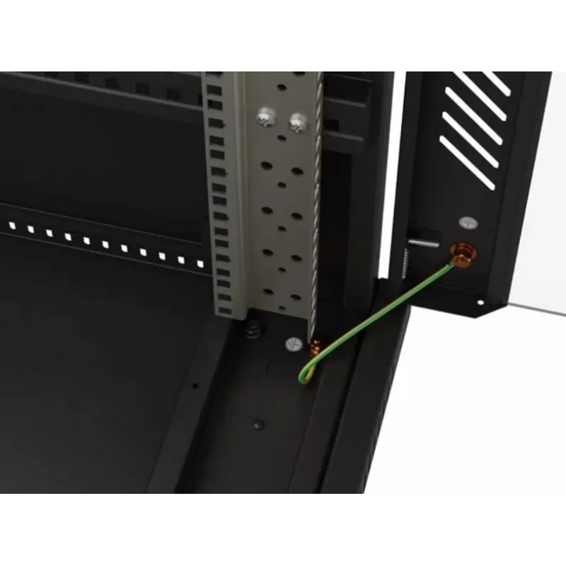 19-calowa szafa rack LANBERG FF01-6022-23B, 22U, 600×1000 mm, czarna, drzwi perforowane