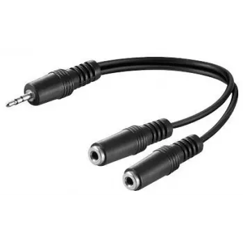 Microconnect AUDLR02 kabel audio 0,2 m 3,5 mm 2 x 3,5 mm czarny