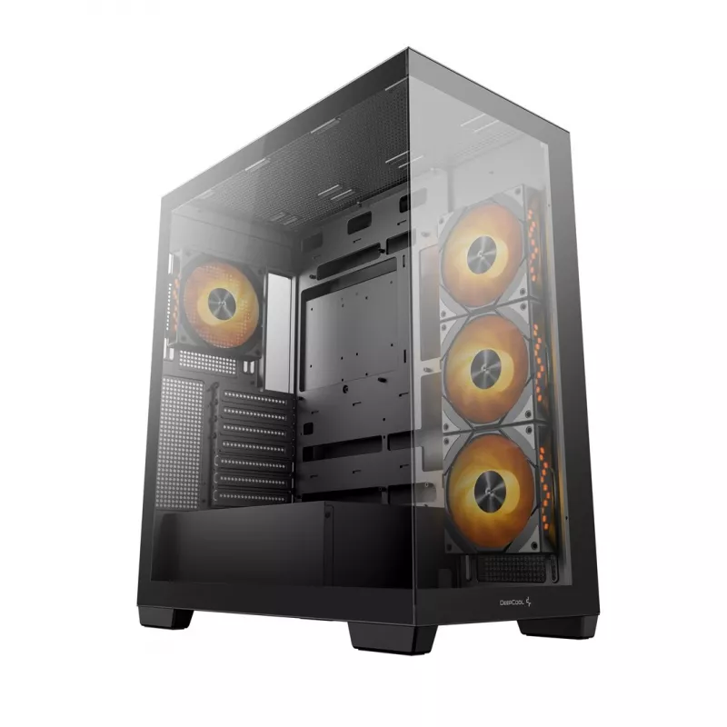 Obudowa PC DeepCool CG580 4F Midi Tower — ATX/ITX/MicroATX, szkło hartowane, wentylatory 3×120mm+1×120mm, 2×3,5 inch i 2×2,5 inch, USB-A×2 USB-C×1, czarna