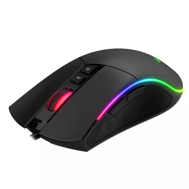 Havit MS1001S - optyczna mysz gamingowa dla osób praworęcznych, USB typu A, czarno-szara