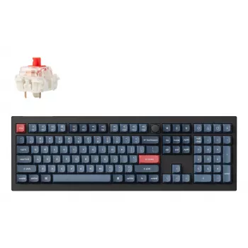 Mechaniczna klawiatura pełnowymiarowa Keychron V6 Max — RF Wireless + Bluetooth, podświetlenie RGB, czarno-szara