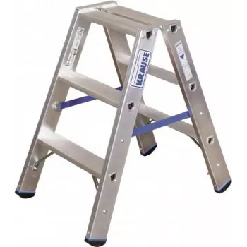 Aluminiowa drabina schodkowa dwustronna Krause 124715, maks. wysokość robocza 2,25 m, stopnie dwustronne