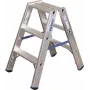 Aluminiowa drabina schodkowa dwustronna Krause 124715, maks. wysokość robocza 2,25 m, stopnie dwustronne
