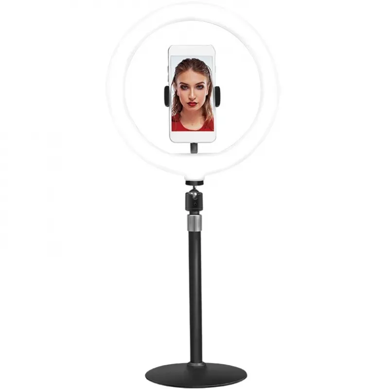 LogiLink Smartphone-Ringlicht-Stativ mit Fernauslöser für Smartphone von 10,16 cm - 17,78 cm (4 - 17,80cm (7)), - 1 Stück (AA0152)