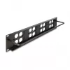 DeLOCK 88195 Panel krosowy 19-calowy typu D z 4 płytami, 16 portów, 2U, czarny
